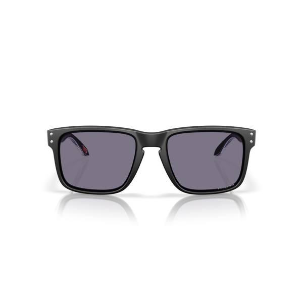 Oakley Men's OO9102 Holbrook Square Sunglasses, Matte Black/Blue/Prizm Grey, 57
