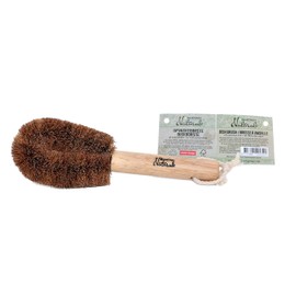 Suztain Dish Brush Of Coconut Husk With Wood Rubber Tree Handle
