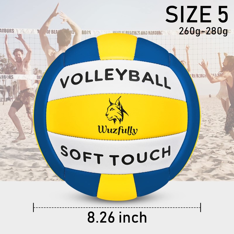 Wuzfully Volleyballs Soft Touch Indoor Outdoor Beach Volleyballs for Indoor