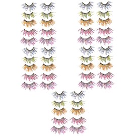 FRCOLOR 25pairs Glitter False Eyelashes Fluorescent Lashes for Parties Cosplay and Festivals Skin-friendly Lightweight and Design