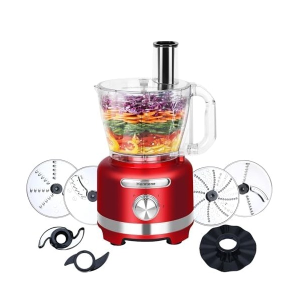 Homtone 16 Cup Food Processor Large, 9-in-1 Vegetable Chopper with
