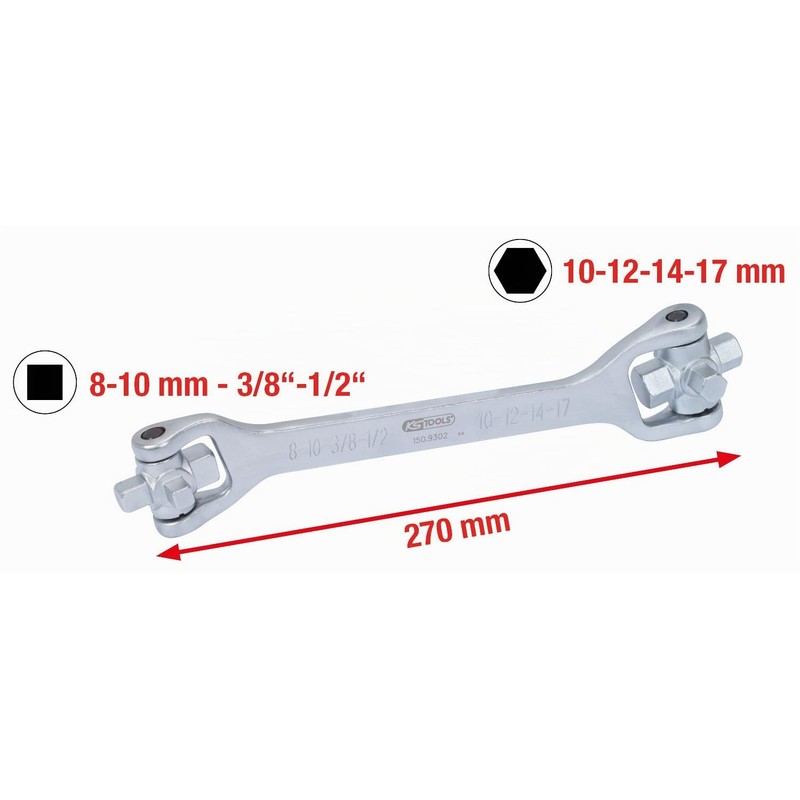 KS Tools 150.9302 8 in 1 Oil Service Key 270mm