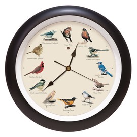 Mark Feldstein, The Original Singing Bird Wall Clock, 13 Inch, Black