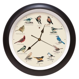 Mark Feldstein, The Original Singing Bird Wall Clock, 13 Inch, Black