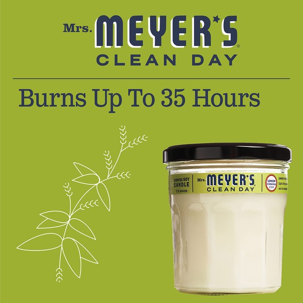 Mrs. Meyer's Clean Day Soy Candle, Lemon Verbena, 7.2-Ounce Jars