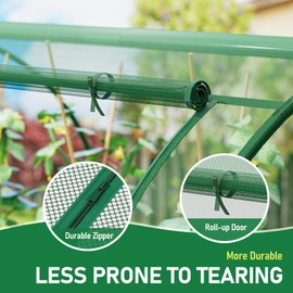 SPECILITE 98x49x49in Garden Plant Netting Mesh Cover for Raised Bed with Roll-up Zipper Door for Vegetables Fruits, Large Tunnel Gardening Net, Green