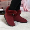 GURGER Felt House Boots Women's Plush Lined High Slippers Size