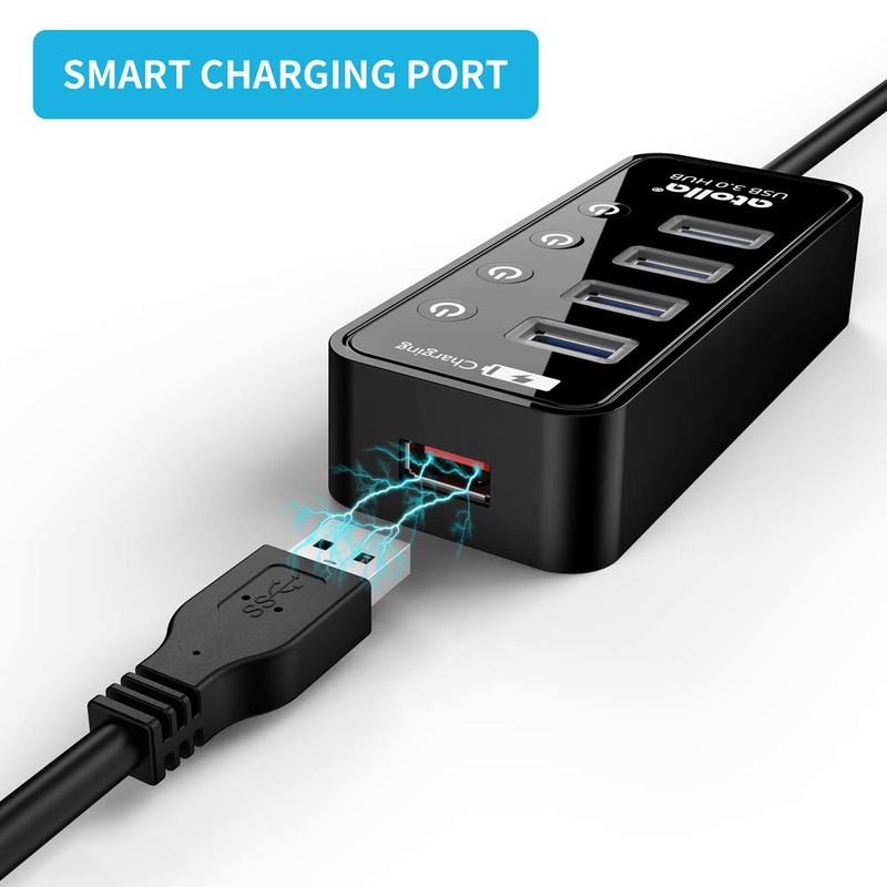 atolla USB hub 3.0 Powered, USB Splitter 4 Port Super