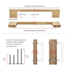 TUNNY 10 Pack Classic Cabinet Handles-5"/128mm Screw Spacing Champagne Bronze Furniture Hardware Handles for Kitchen Cabinets Bedroom Cabinet Pull