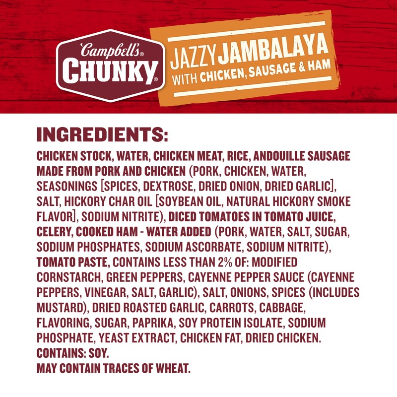 Campbell’s Chunky Soup, Jazzy Jambalaya with Chicken, Sausage and Ham