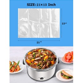 Slow Cooker Liners 13x21 Inch Large Size Thick Pot Liners Nylon Cooking Liners Fit for 3-8QT Oval & Round Pot (10Bags 1Pack)