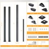 DIYHD 7 Step Handrail for Outdoor,Powder Coated Iron Stair Railing,Black