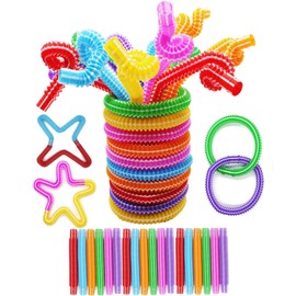 18 Pack Pop Tubes Sensory Fidget Toys, Colorful Tube Sensory Toy for Kids Boys Girls, Fidget Sensory Stretch Tubes for Birthday Gifts Goodie Bag Basket Stuffers Classroom Prizes Party Favors