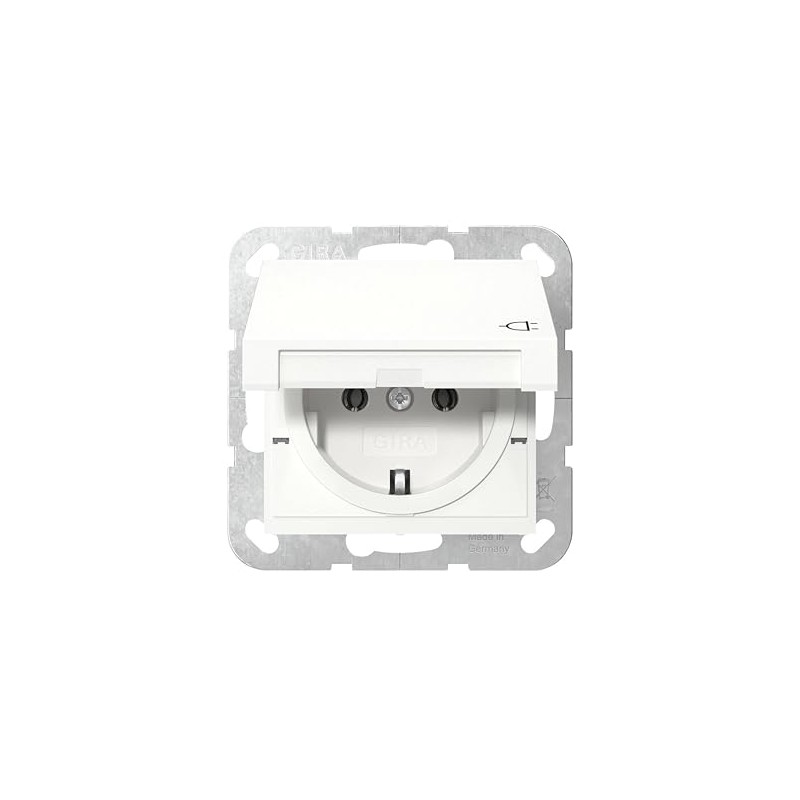 Gira 445403 Schuko Socket with Hinged Lid System 55 Pure