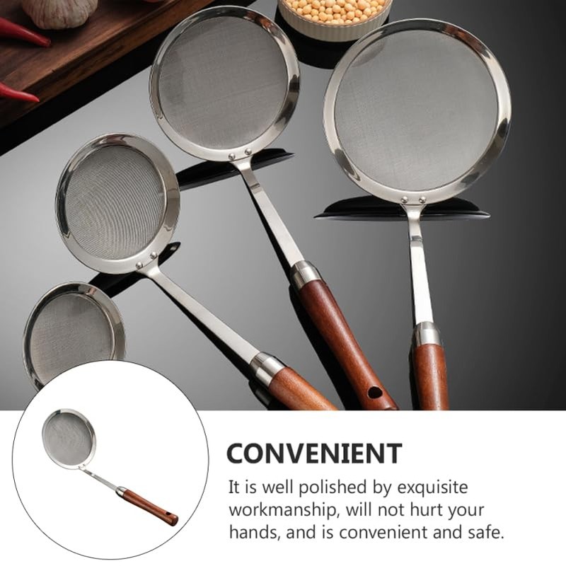 VOSAREA Food Strainer Stainless Steel Skimmer Oil Filter Spoon Large
