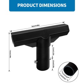 MSSVIGING 8 Pack Trampoline Plastic T-Connector, Trampoline Pole Cap Tops-T Tube Connectors, Enclosure Replacement Parts for Connect Top Ring Net and Fiberglass Rods, Black
