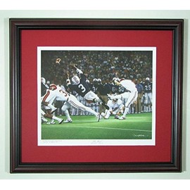 Alabama Football The Kick vs. Auburn by Daniel Moore - Featuring Van Tiffin Framed Print