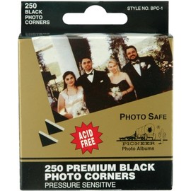 Pioneer Albums Premium Photo Corners Self Adhesive 250 Pack Black BPC1 (4-Pack)