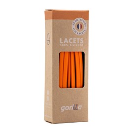 Gorilla - Elastic shoelaces without ties for adults and children - Flat and thin - Time saving, no more tying, more comfort - Self-locking and extremely robust - 110 cm x 4.5 mm, orange
