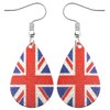 Charm Buddy KINGS CORONATION Celebration Union Jack Crown UK British Flag Dangle Earrings with Gift Bag Saint St Georges Day England Football Rugby Jewellery Jewelry (5. Sparkly Stardust Union Flag)