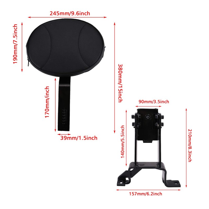 AUFER Driver Rider Backrest Sissy Bar With Back Rest Pad