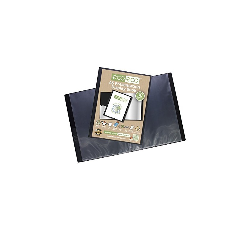 eco-eco A5 50% Recycled 10 Pocket Presentation Display Book, eco041,