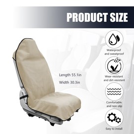 MTRPS Car Towel Seat Cover, Waterproof Non-Slip Automotive Seat Protector for Gym Swimming Kid Pet, Universal Washable Seats Cover from Sweat Food Dirt for Car Truck Van SUV (Beige)