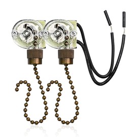 Zing Ear ZE-109 Fan Chain Pull Switch - 2PCS On-Off Speed Ceiling Fan Chain, Lamp Switch Replacement for Ceiling Fans and Wall Lights