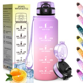 HoneyHolly Water Bottle, 1500 ml, Motivational and Leak-Proof, Water Bottle, Time Marking, Sports Water Bottle, Reusable, Water Bottle for Work, Camping, Hiking, Gym