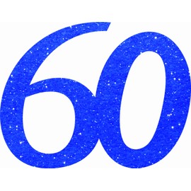 Petra's Bastel News Confetti 20 x Anniversary Number 60 Inches for Diamond Wedding 1 mm Glitter Felt Royal Blue, Fliz, Dark Blue, 18 x 12 x 3 cm, Units