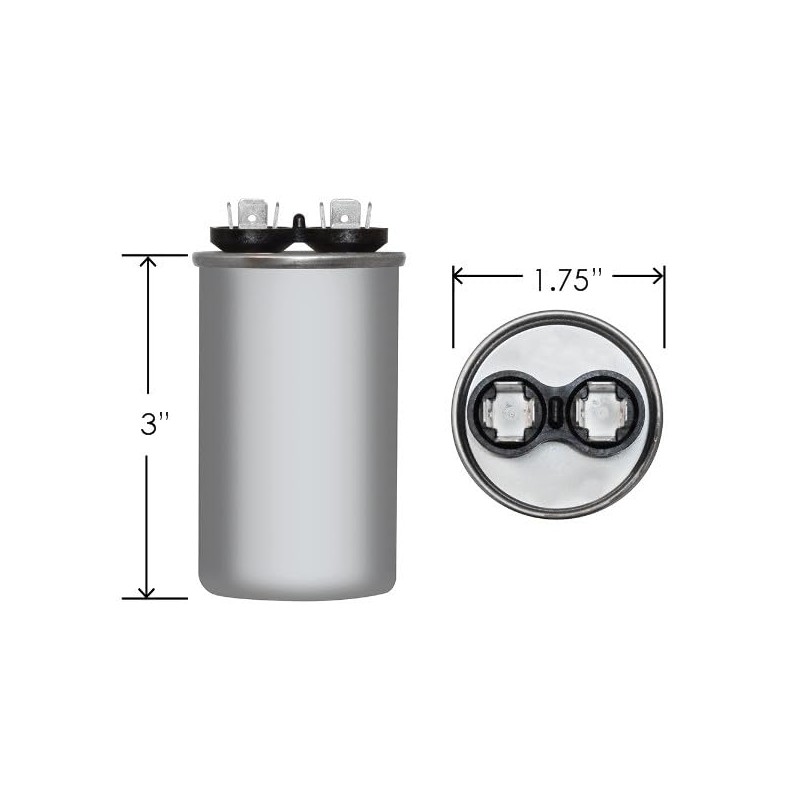 65 uF x 370 VAC Round Run Capacitor by #