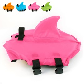 Snik-S Dog Life Jacket- Preserver with Adjustable Belt, Pet Swimming Shark Jacket for Short Nose Dog,Upgrade Version (Pug,Bulldog,Poodle,Bull Terrier,Golden Retriever) (XL, Blue) (Large, Pink)