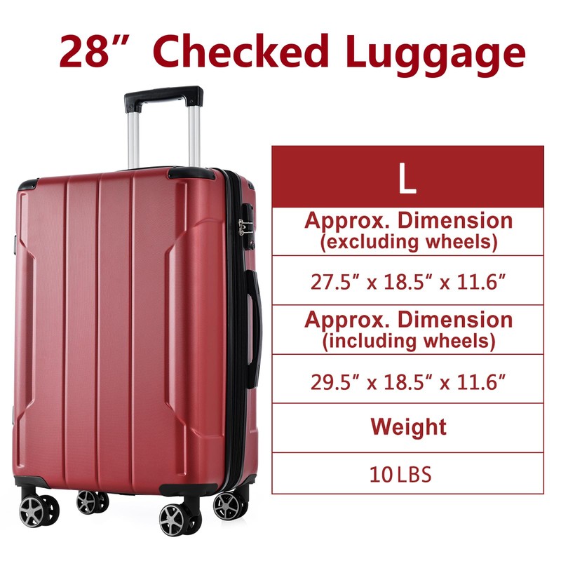 SVRCK Lightweight Durable Hardshell Luggage with Expandable Feature, 28-Inch Checked
