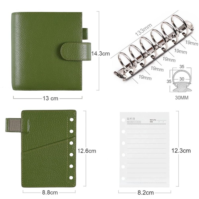 Moterm Pocket Luxe Rings Planner - Genuine Leather Binder Organizer