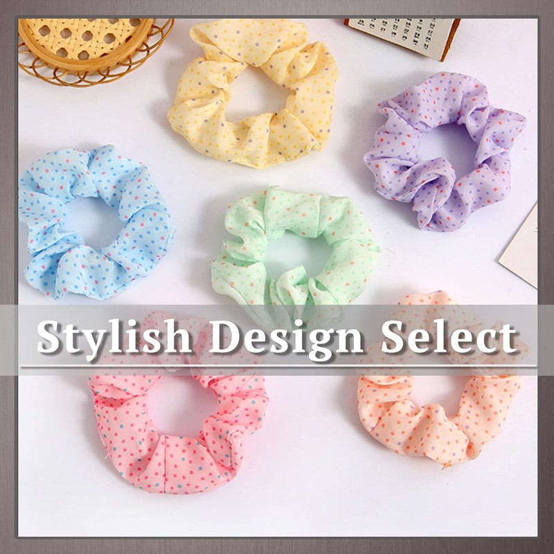 [ワン リミテーション] ヘアゴム ヘアアクセサリー 水玉 リングゴム 髪留め ヘアアレンジ レディース SA033(イエロー)