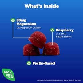 Natrol Kids Magnesium Citrate Gummies, Gently Calm and Relax Little Minds and Bodies, Plus Support Healthy Muscle Relaxation and Function, 30 Razzilic