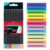Faber-Castell 116410 Black Edition Colouring Pencils, Neon and Pastel Colours,