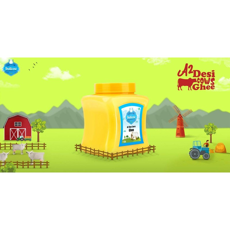 INDICOW A2 Cow Ghee (Grass Fed A2 Cows, Paleo and