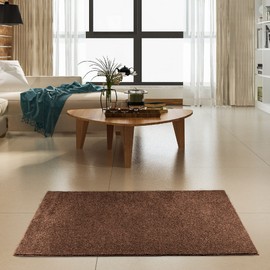 Furnish my Place Modern Indoor/Outdoor Commercial Solid Color Rug - Brown, 2' x 4', Rectangular, Pet and Kids Friendly Rug. Made in USA, Area Rugs Great for Kids, Pets, Event, Wedding