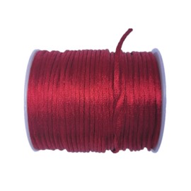 Glory Qin 109 Yards 1.0mm Nylon Rope Satin Silk Decorative Rope Beaded String Kumihimo, Beaded, Tassel, Jewelry Making Chinese Knot (Red, 1.0mm)