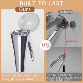 AFFDEUP Nut Cracker,Heavy Duty Nut Cracker Tool with Splash-Proof Clear Lid,Long Leverage & Spring Return Nutcracker for Effortless Cracking