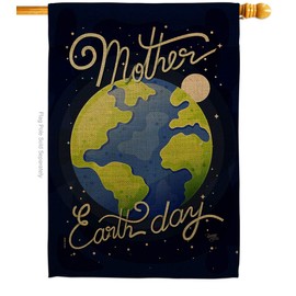 Breeze Decor Earth Day House Flag Expression Peace Support Environmental Protection Decoration Banner Small Garden Yard Gift Double-Sided, Made in USA