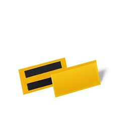 Durable Magnetic Label Pouch 100 x 38 mm Pack of 50 Yellow 174104