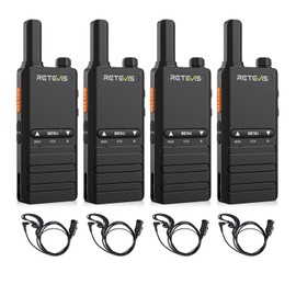 Retevis B3B Walkie Talkies for Adults, 2 Way Radio Earpiece with Mic, 3+2 Buttons, 1620mAh, USB-C, VOX Handsfree, Small Walkie Talkies for Clinic Store Hotel(4 Pack)