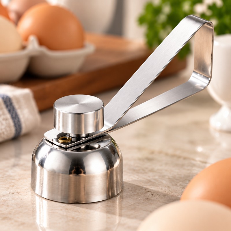 Stainless Steel Egg Topper for Soft-Boiled Eggs – Manual Eggshell