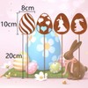 ALEMIN 4 Patina Easter Eggs Garden Stake Decorative Rust, Easter