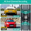 Zorpupoa Dual Channel Car Dash Camera Built-in WiFi, 4K+1080P Dash