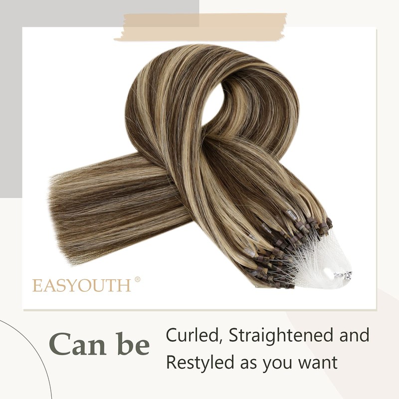 Easyouth Brown Micro Ring Extensions Highlighted Micro Ring Real Hair