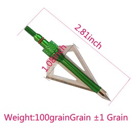 EOOENOON Hunting Broadheads 100 Grains, Archery Broadheads Screw-in Arrow Heads Arrow Tips Compatible with Traditional Bows and Compound Bow(12Pack)