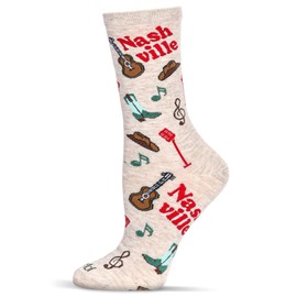 MeMoi Women's Nashville Rayon Crew Socks Oatmeal Heather 9-11